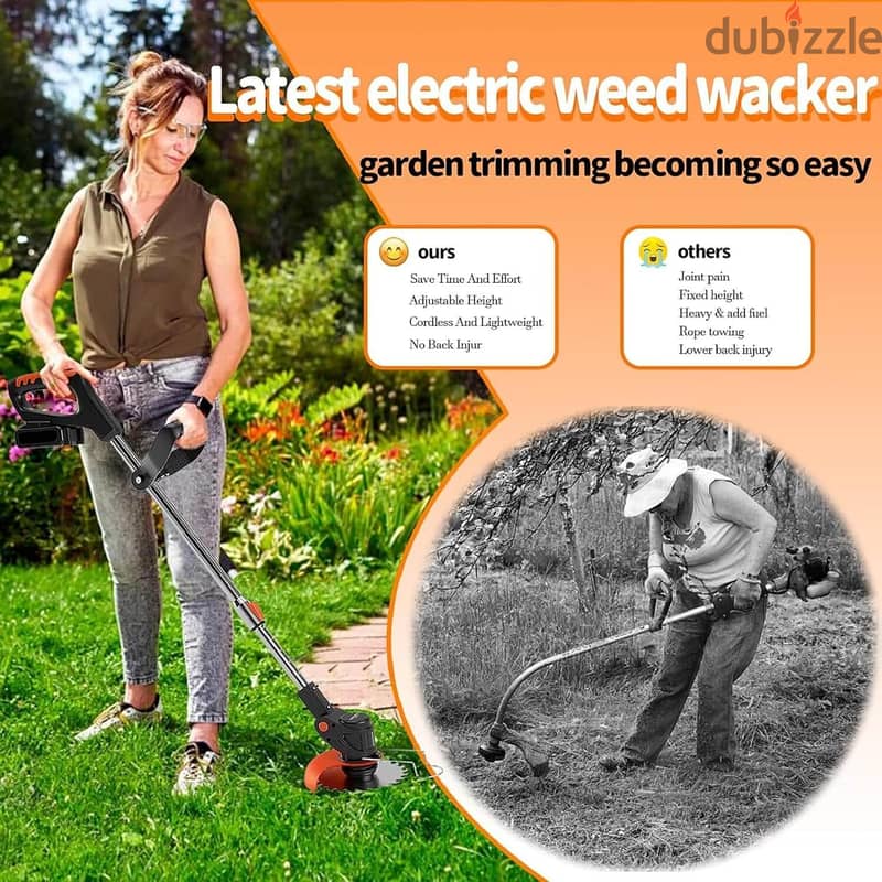 Cordless Weed Wacker (Grass Trimmer) مكنة جز العشب عل بطارية 1