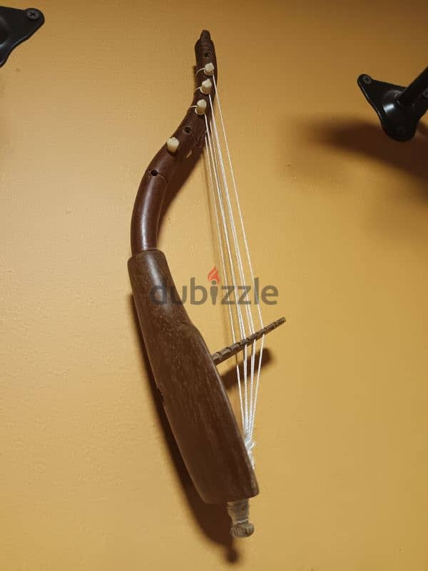 Vintage Agundu arched harp from Uganda 6