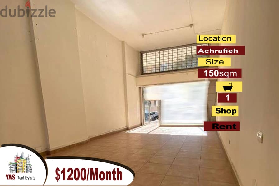 Achrafieh 150m2 | Shop | Well Maintained | Rent | Prime Location | MO 0