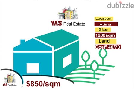 Adma 1200m2 | Residential Land | Coeff 40/70 | Prime Location | AC