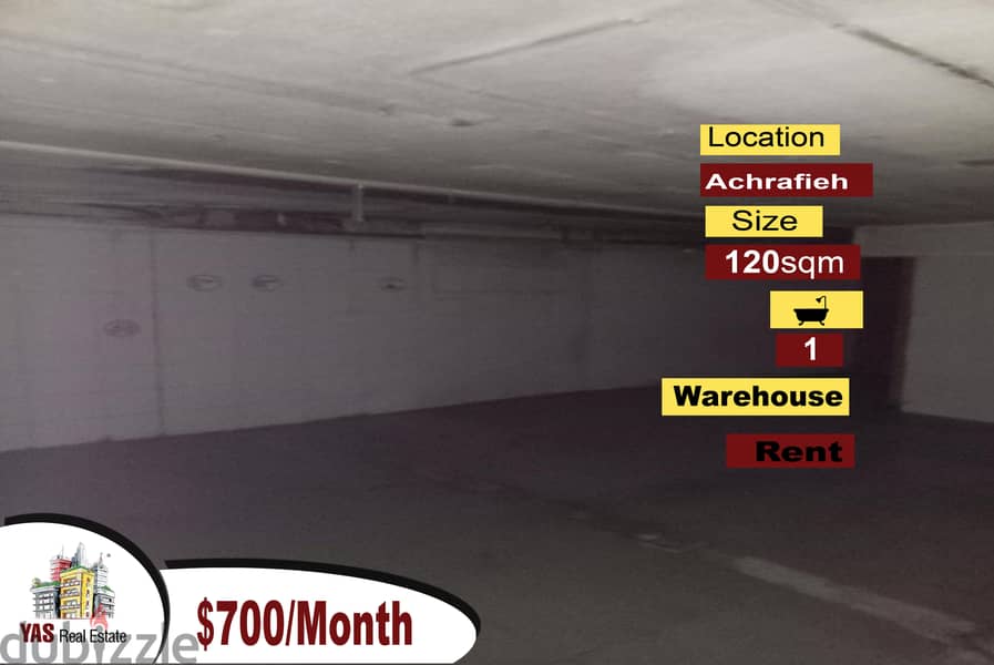 Achrafieh 120m2 | Warehouse | Rent | Prime Location | MO | 0