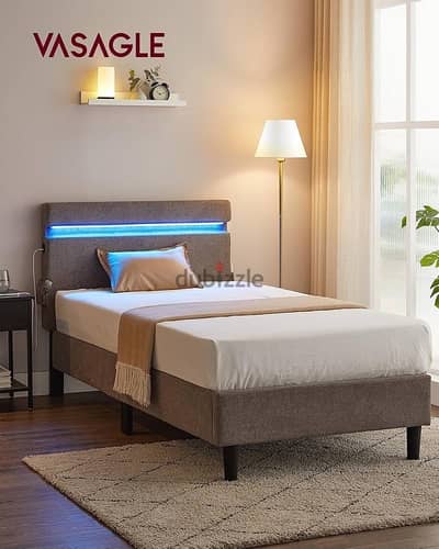 VASAGLE Metal Single Bed, 90 x 190 cm