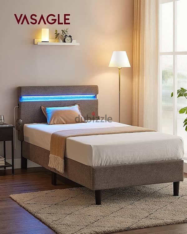 VASAGLE Metal Single Bed, 90 x 190 cm 0