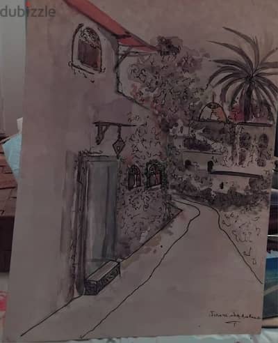 رسم زيتي على القماش يدويه