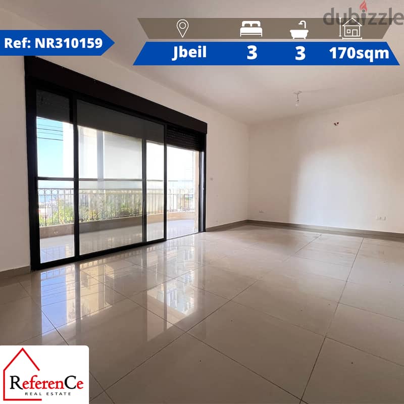 Apartment with Terrace for rent in Jbeil شقة مع تراس للايجار في جبيل 0