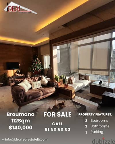 112 SQM Apartment for sale in kennabet Broumana  REF#RN14012