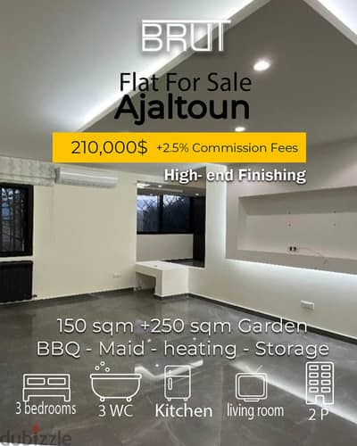 150 sqm +250 Garden High end Apartment in Ajaltoun Keserwan