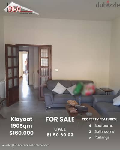 190 SQM well maintained Apartment for sale in Klayaat REF#CC2112