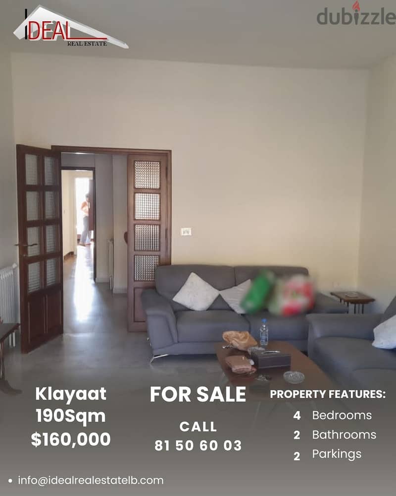 190 SQM well maintained Apartment for sale in Klayaat REF#CC2112 0