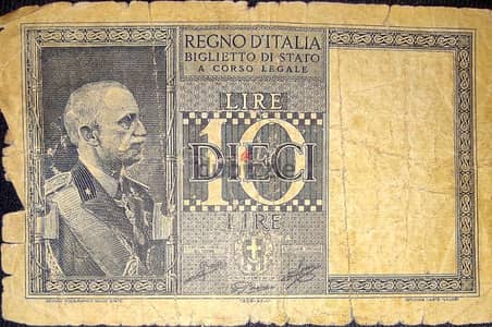 Italian bank note 1939