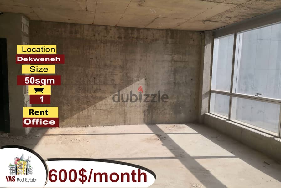 Dekweneh 50m2 | Office | Rent | Core & Shell | Prime Location | AA 0