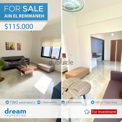 TWO Small Furnished Apartments For Sale In Ain El Remmaneh ain0073dpst