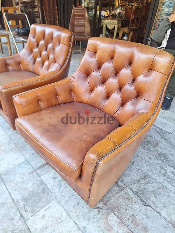 salon chesterfield genuine leather buffalo original 4