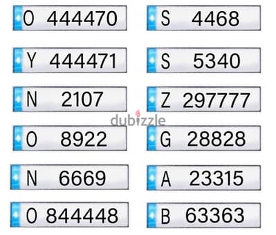 number plates for sale