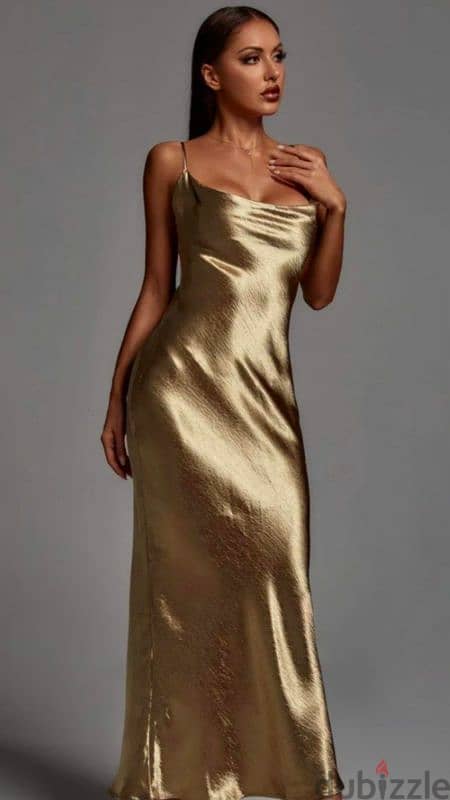 Gold maxi dress 0