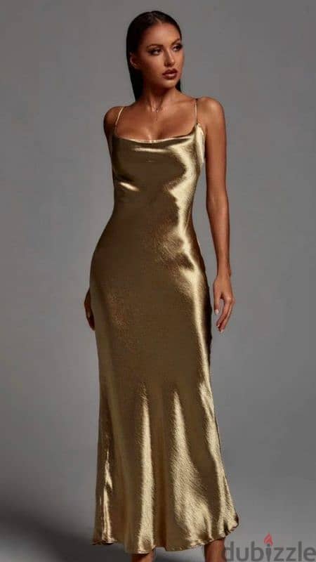 Gold maxi dress 1