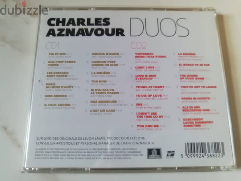 Charles Aznavour "Duos" 2 cds 2