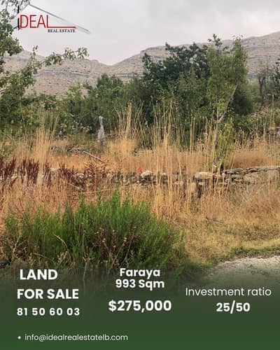 993 SQM Land for sale in Faraya  REF#CC2115