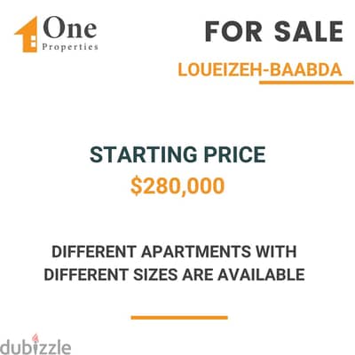 BRAND NEW APARTMENTS FOR SALE IN LOUEIZEH