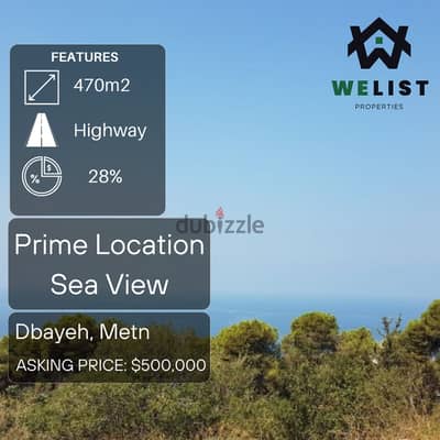 470sqm Land for sale in Dbayeh  Reference: EA25JLD470500