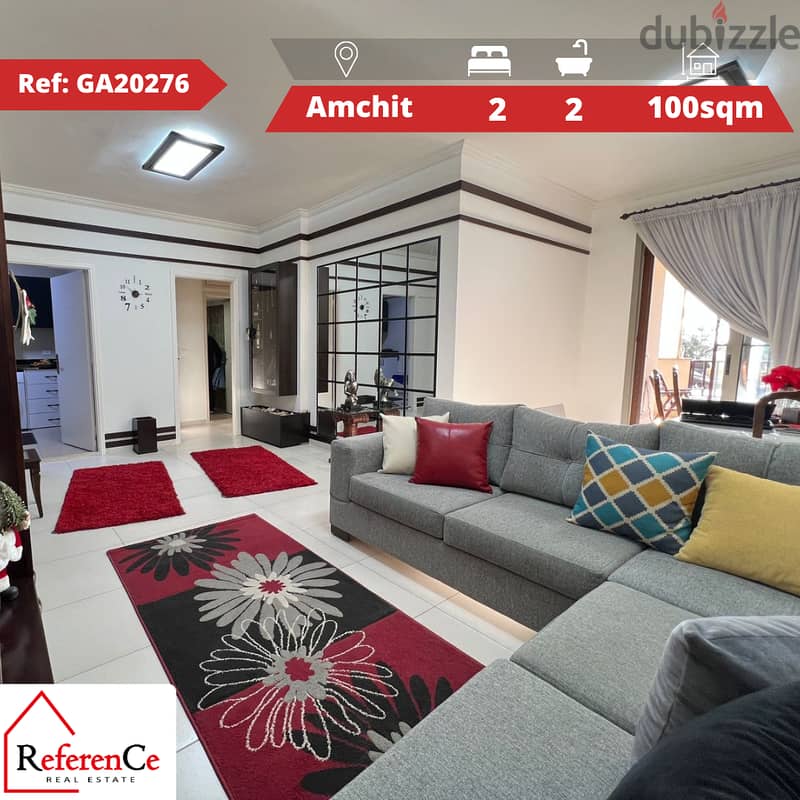 Furnished apartment for sale in Aamchit شقة مفروشة للبيع في عمشيت 0