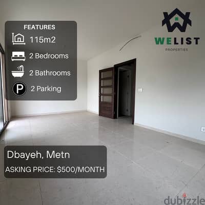 115sqm Apartment for rent in Dbayeh, Metn   Reference: EA25JSD115500R