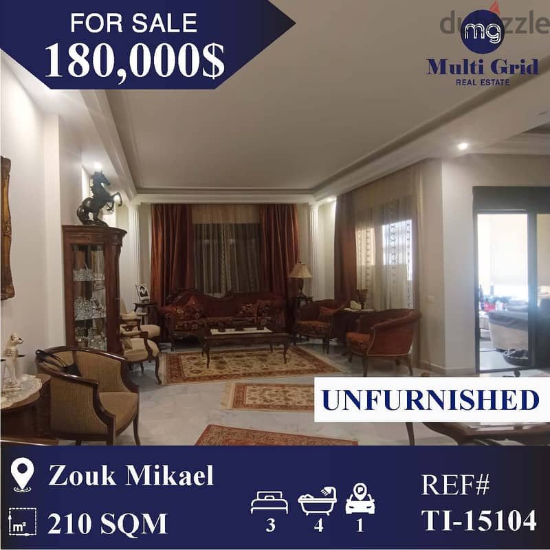 TI-15104 / Apartment for Sale in Zouk Mikael, شقة للبيع في زوق مكايل 0