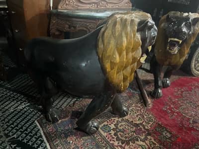 solid wood lion