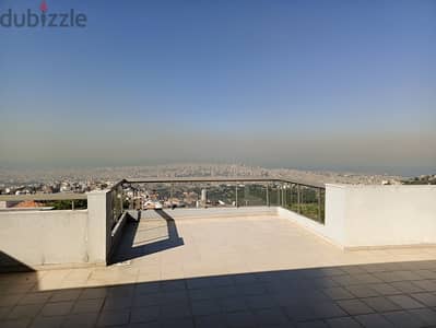 140 SQM Furnished Apartment in Mansourieh + Panoramic View + Terrace