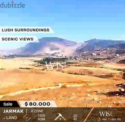  Prime 1500 SQM Land for SALE in Jarmak - Jezzine !