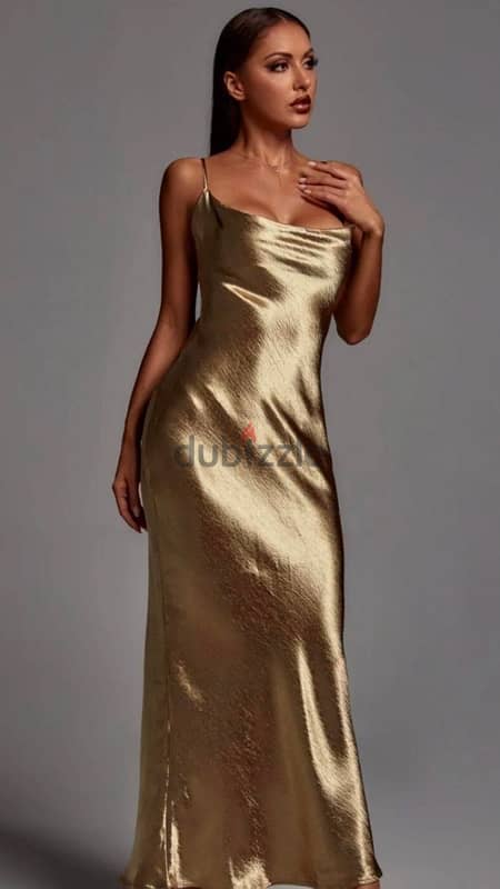 Gold maxi dress 1