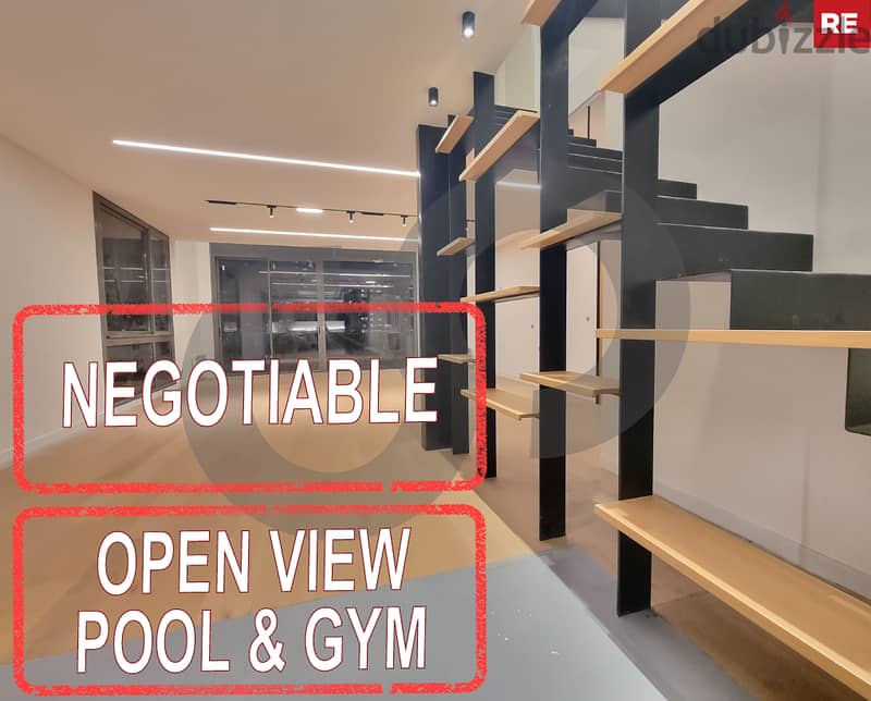 Pool & Gym | Modern Loft | Open View in Achrafieh/اشرفيه REF#RE117043 0