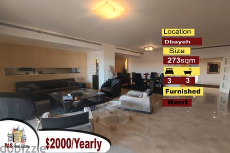 Dbayeh/Waterfront 273m2 | Super Prime Location | Furnished | Rent | MJ