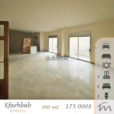 Kfarehbab | 600$/m² 300m² 4 Bedrooms Apartment | 1st Floor | Catch