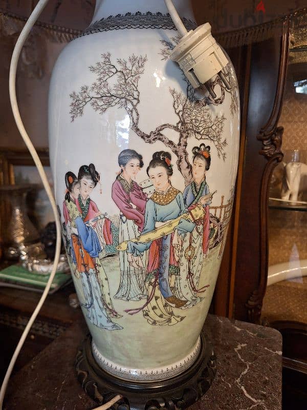 lampadaire porcelain Chinese hand made 18 em siecle century 4