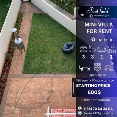 mini villa for rent located batroun