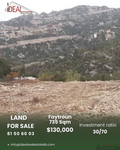 735sqm land for sale in Faytroun REF#CC2083