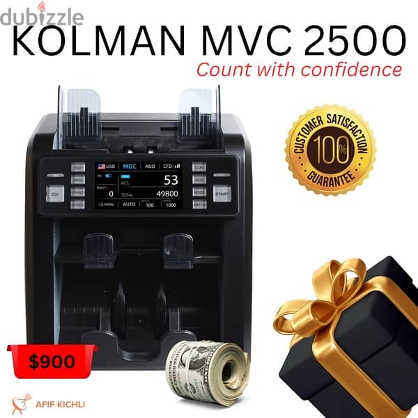 Kolman Money Counter USD EURO LBP  مكنة عد نقود 2