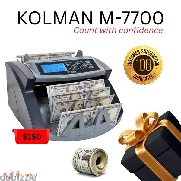 Kolman Money Counters USD EURO LBP مكنة عد نقود مع كشف المزور 4