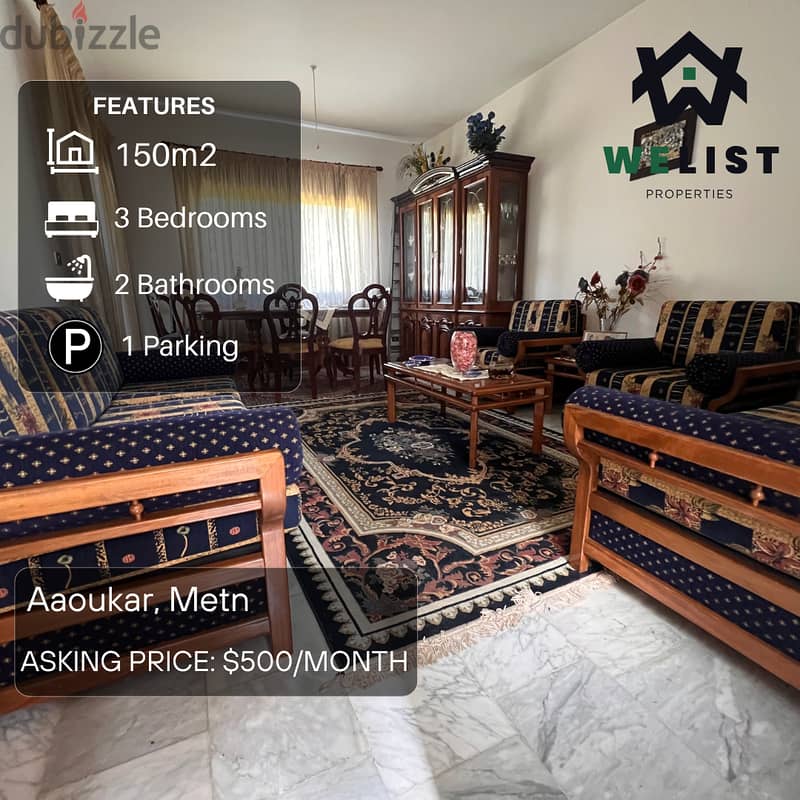 150sqm Apartment  for rent in Aoukar 0