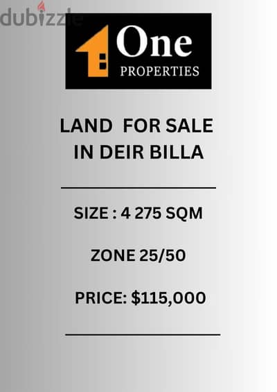 LAND FOR SALE IN DEIR BILLA- KOURA