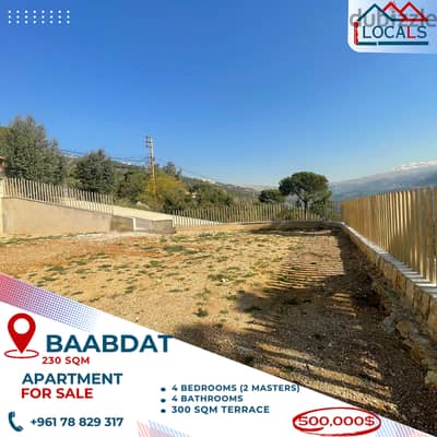 230 SQM Apartment For Sale in Baabdat