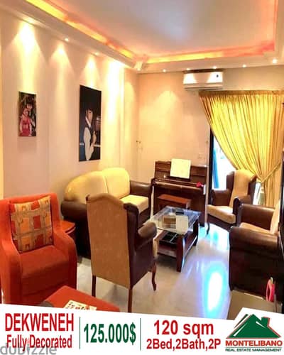 120 sqm fully decorated apartment for sale in Dekweneh!!