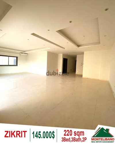 220 sqm apartment for sale in Zikrit!