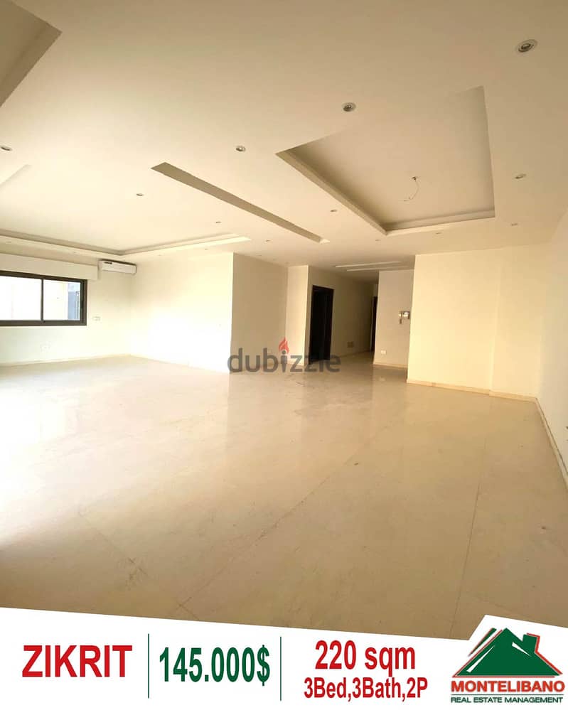 220 sqm apartment for sale in Zikrit! 0