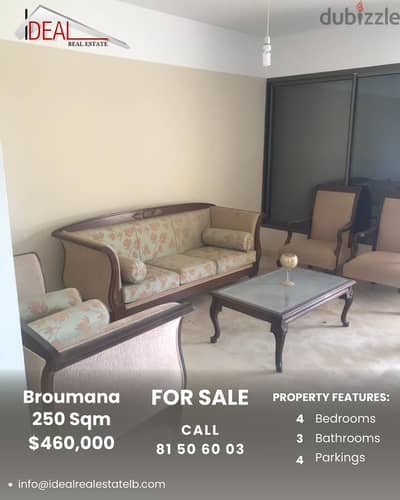 250 sqm Furnished apartment for sale in Broumana REF#SSH287