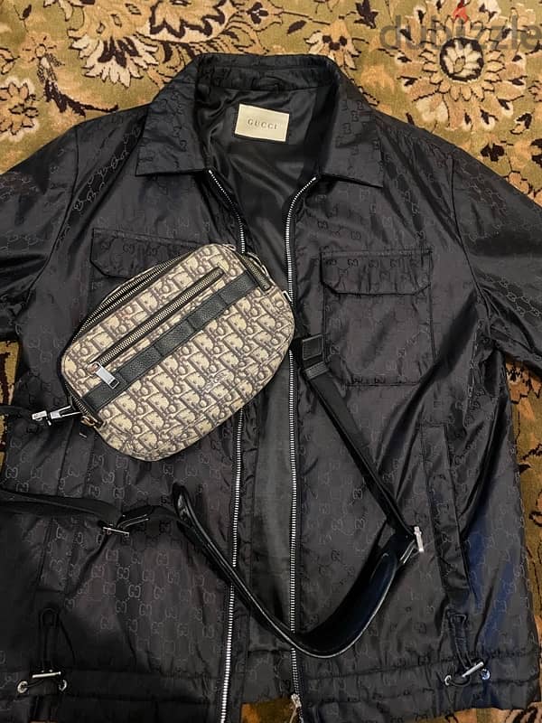 dior bag and gucci jacket 0