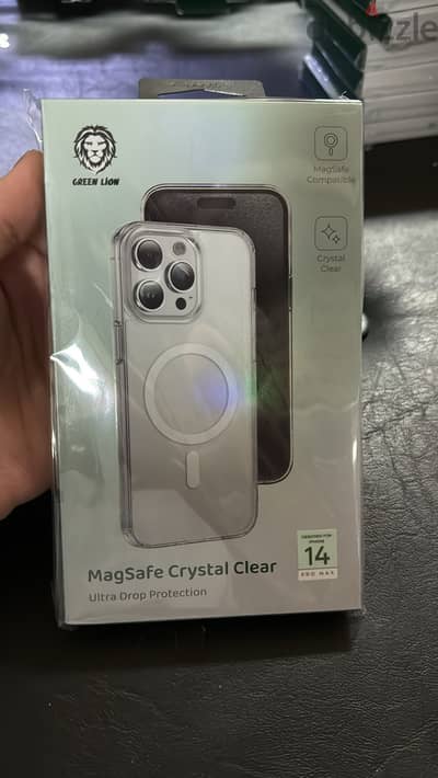 Green lion magsafe crystal clear case 14 pro max