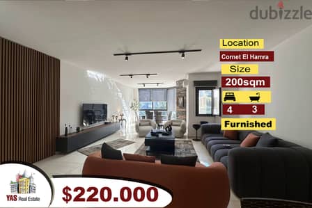 Cornet El Hamra 200m2 | Furnished | Duplex | Partial View | Catch | KR