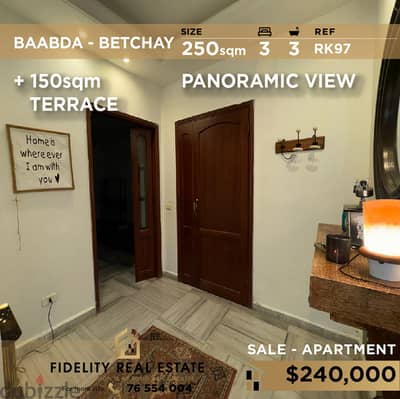 Apartment for sale in Baabda -Betchay RK97 شقة للبيع في بعبدا - بتشاي